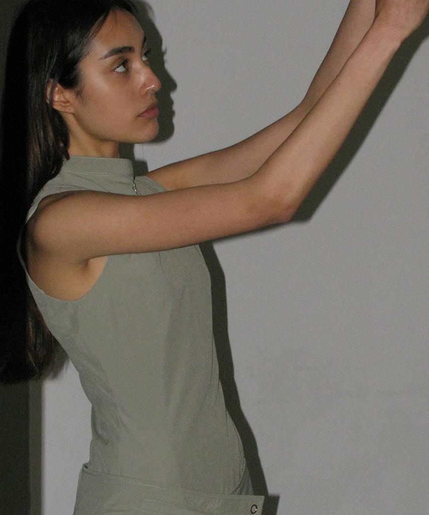 Partimento Woman Minimal Belted Dress_Light Khaki