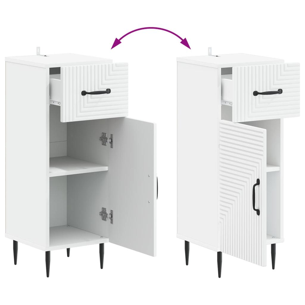 Bathroom Storage Cabinet HAARLEM White 30 X 31 X 80 Cm