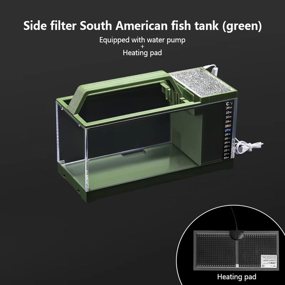 Heating Pad Integrated Fish Tank Built-In Light Desktop Fish Tank Office Decor