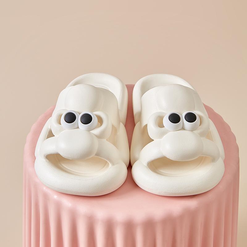 Neue süße Hausschuhe für Paare mit großen Augen für Frauen 2024 Sommer-Outwear süße Cartoon-Hausschuhe EVA weiche Sohle Hausschuhe