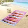 1 pièce Serviette de plage en microfibre imprimé donuts rose pour camping, voyage, plage, natation