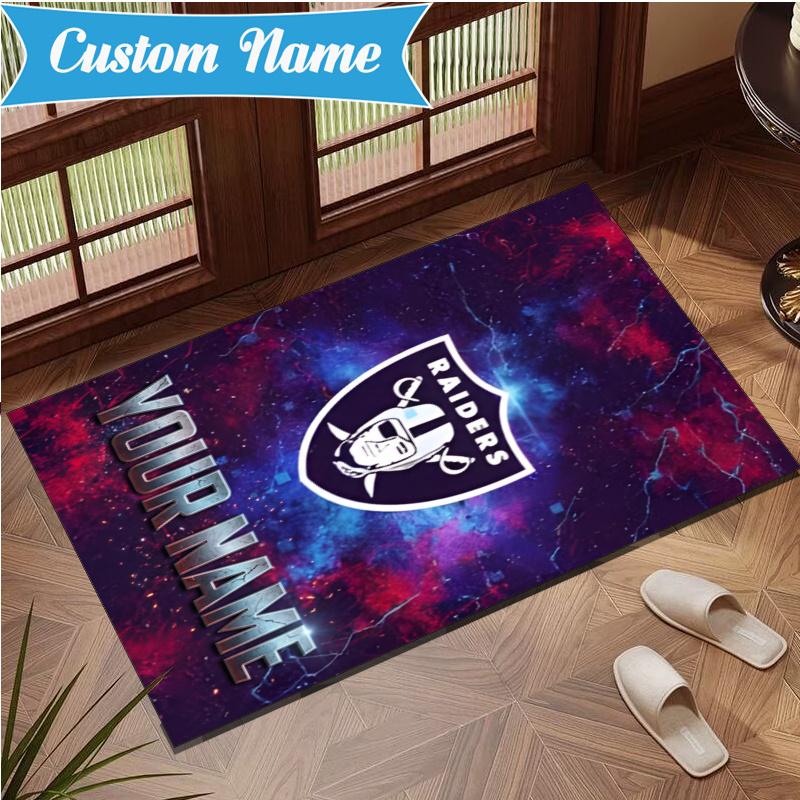 Custom Name Raiders Football Rug Indoor Floor Mat Chair Rug Perfect for Living Room, Bedroom, Playroom, Game Room Christmas fan gifts