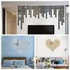 100pcs Acrylic Mirror Circle square Wall Sticker Bedroom Wedding Decoration Heart shaped raindrops Art Wall Decals Home Decor