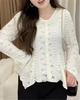 Plus Size Women's Lace Shirt - Early Spring Style, Slimming with Elastic and Velvet Details