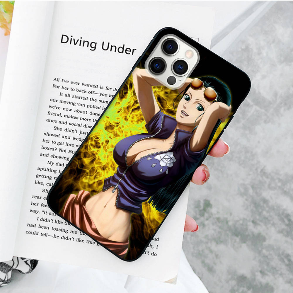 JW77 One Piece Nami Robin Black Soft Case for OPPO Reno 8 6 5 4 Pro Plus Find X3 A17 A3 A31 A38 A40 A53 A54 A55 A74 A76 A78 A77 A80 A94 A95 A96 Lite