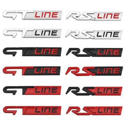 Metal GTLINE RSLINE Badge Sticker Side Fender Rear Trunk Emblem Decal