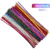 100pcs Chenille Stems Toys DIY Strips Twist Bar Anvil Wire Craft Pipe Creative Hobby Children Plush Stick Chenille Sticks Craft