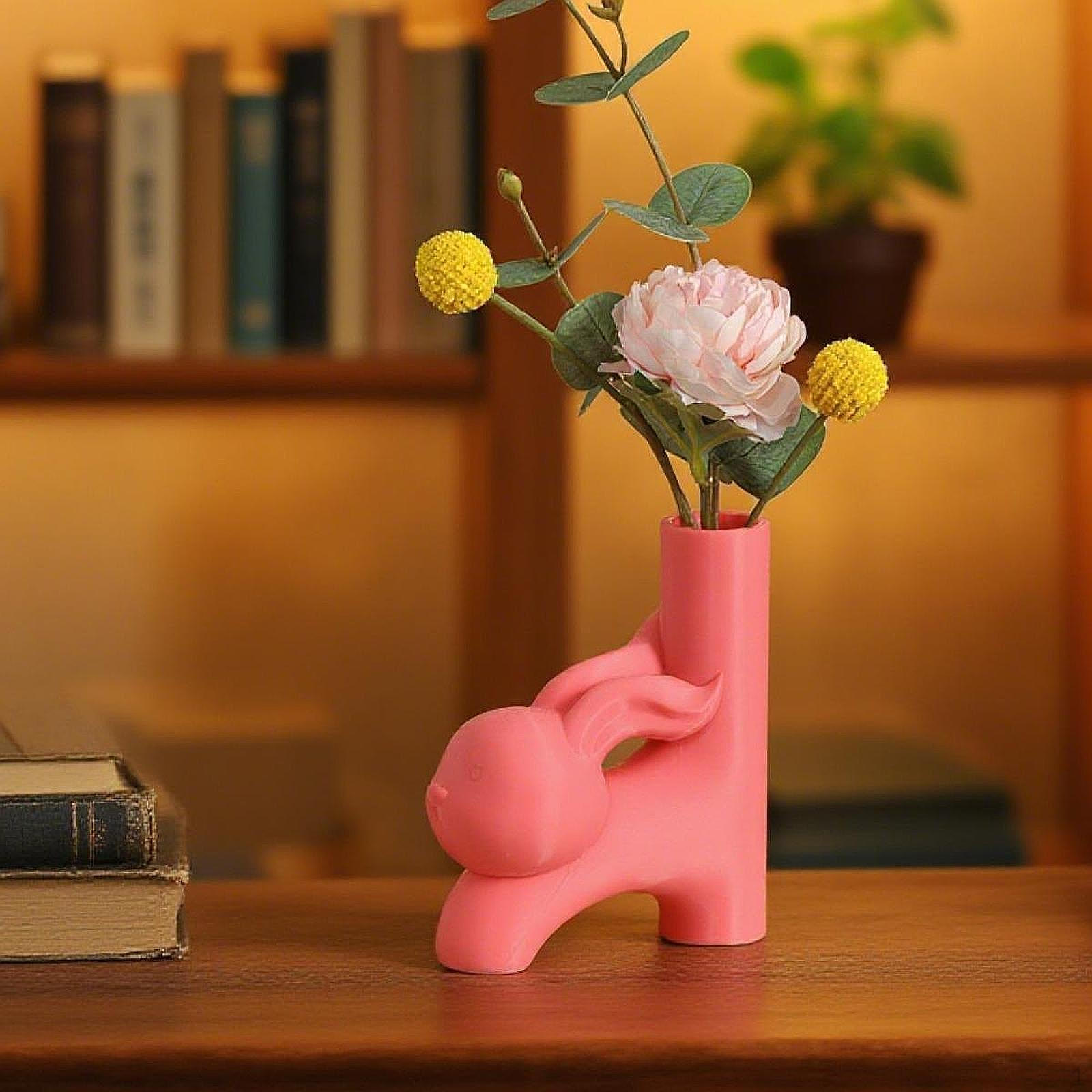 

Ваза для цветов Милое животное Многофункциональный дисплей Подставка для растений Сухая композиция для Rabbit