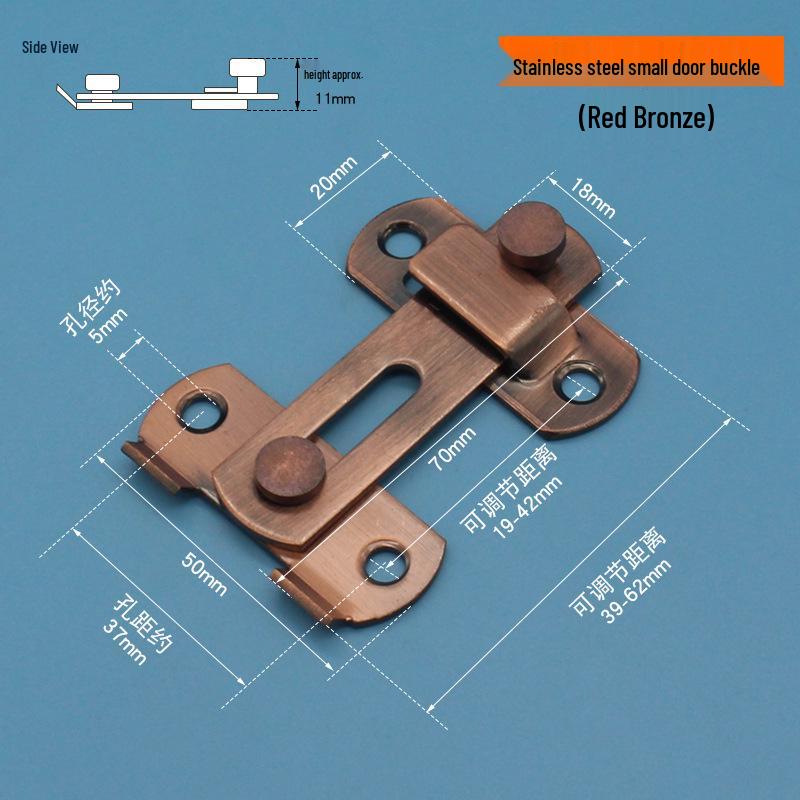 Black Red Antique Bronze Stainless Steel Right Angle Anti-Theft Sliding Door Latch
