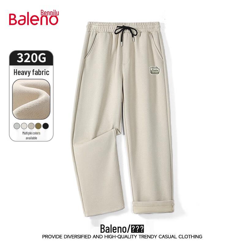 

Baleno Men s American Retro Wide-Leg Straight Casual Pants L