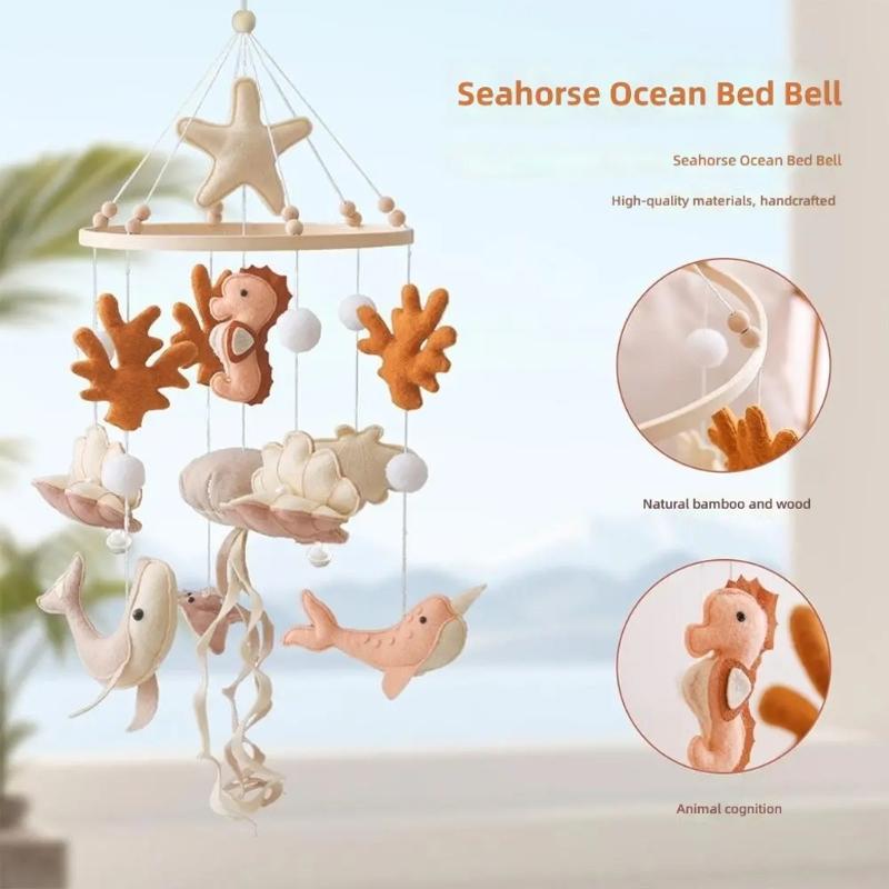 Baby Mobile Ocean Bed Bells Mobile Crib Jewelry Creative Pendants Toy Seahorse Wind Chimes Nursery Decorations Gift