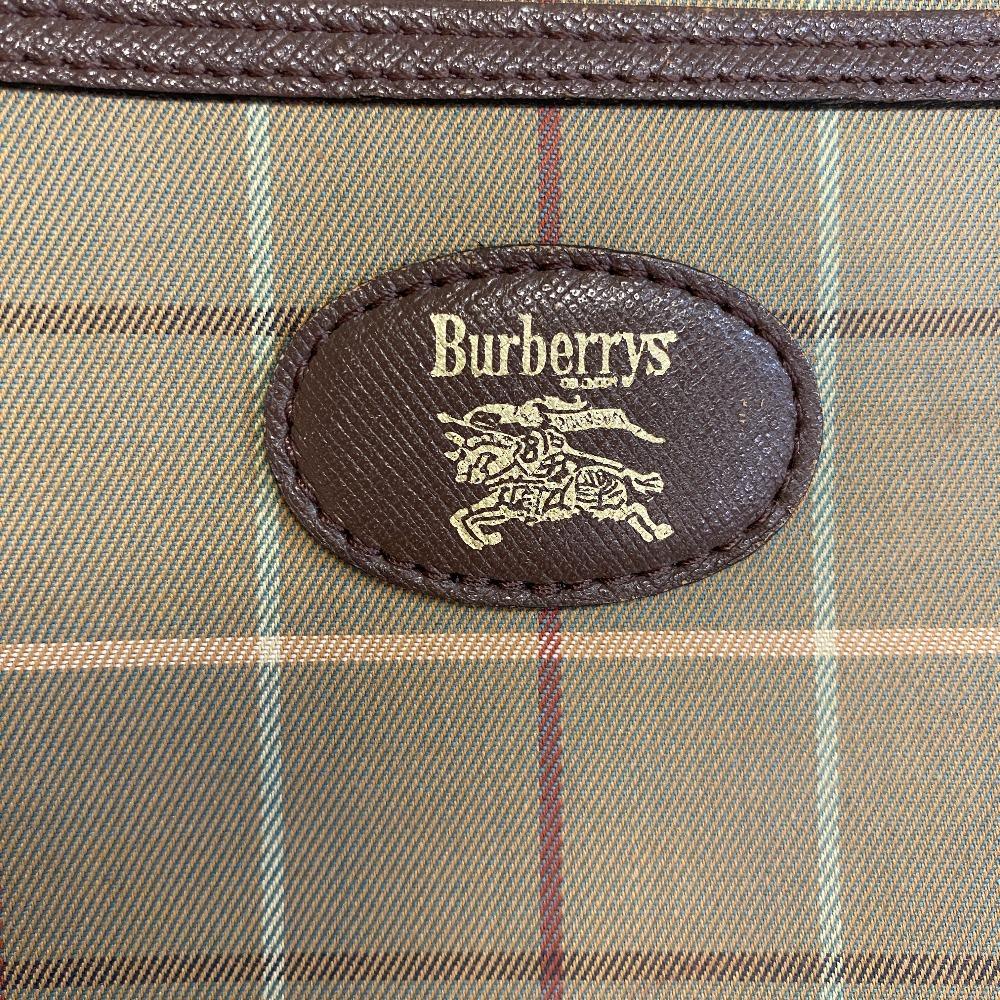 Burberrys Pouch clutch bag Mega check canvas Clutch bag beige canvas unisex Used