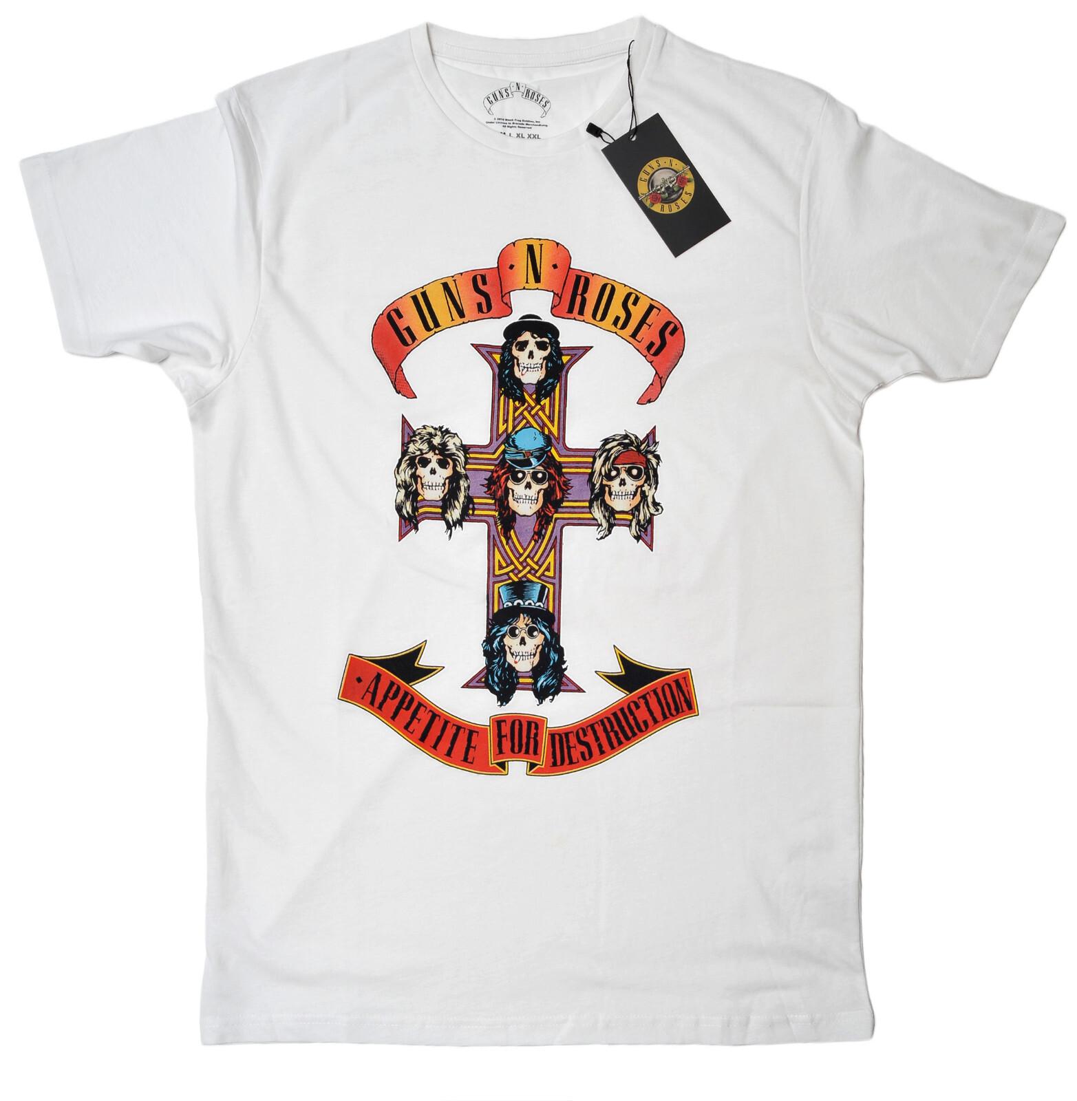 Guns N Roses Appetite For Destruction T Shirt Official White New XXL S
