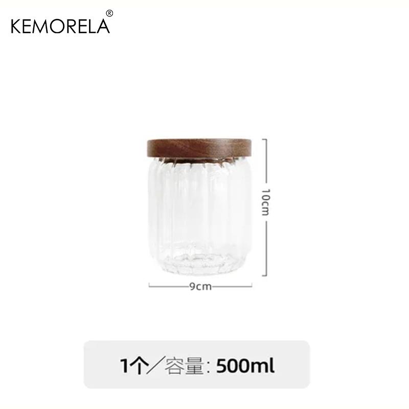 

Скляна банка для зберігання з кришкою з деревини акації Кухонні закуски Чай Кавові зерна Велика місткість Високоборосилікатні Герметичні пляшки для зберігання