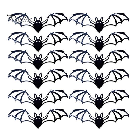 Langlebige Halloween-Fledermaus-Ornamente Wandaufkleber, Selbstklebende Zimmeraufkleber, Doppellagige Gruselige Wohnkultur-Accessoires PVC-Kunst für Mysteriöse