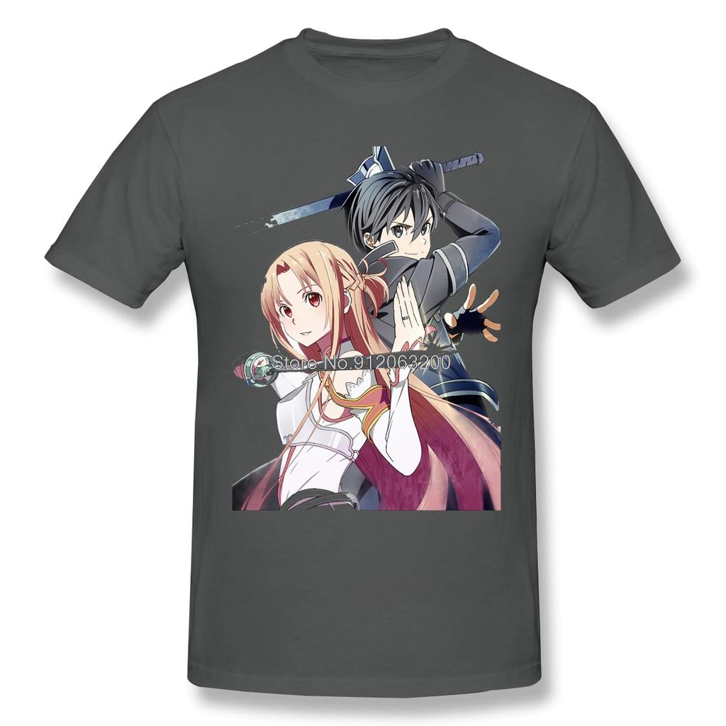 Customization Clothing Sword Art Online Alicization Sao Tshirt Asuna And Kirito Fashion Short Sleeve For Unisex Tees