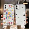 Cute Kawaii Cat Dog Sticker Phone Case for iPhone 17 16 15 14 13 12 11 Pro Max Plus Korean Style Shockproof Clear Soft TPU Cover
