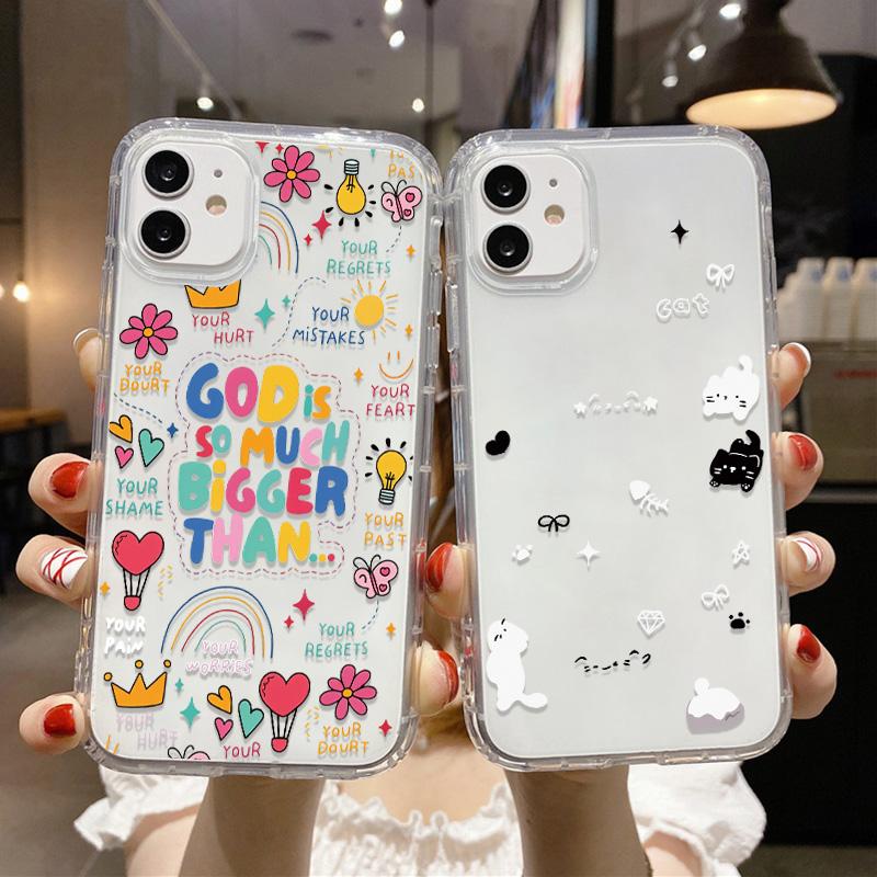Cute Kawaii Cat Dog Sticker Phone Case for iPhone 17 16 15 14 13 12 11 Pro Max Plus Korean Style Shockproof Clear Soft TPU Cover