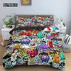 Graffiti Bed Linen Package Graphic Bedspread Cover Teens Adult Hip Hop Hippie Comforter Cover Wall Urban Street Art Heavy-duty Polyester Quilt Cover