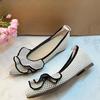 Comfortable Pointed-Toe Knit Brand Low-Heel Pumps for Women Fashion Pleated Design Flats Elegant Commuter Soft-Sole Office Shoes