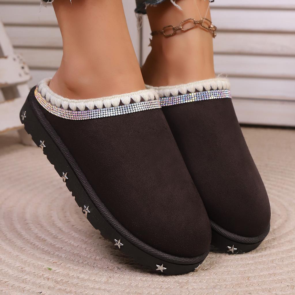 Fashion Women Baotou  Slippers 2025 Cotton Platform Slides Women House Fashion Winter Shoes Ladies Home Casual Large Size Slippers Women