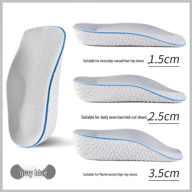 Unisex 7-Point Arch Support Invisible Height-Increasing Sweat-Wicking Insoles for Flat Feet