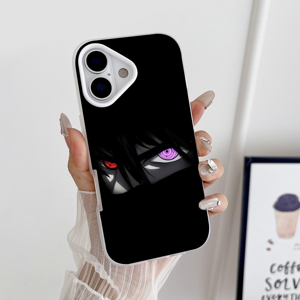 Anime Eyes Phone Case for iPhone 17 16 15 14 13 12 11 Air Pro Max Plus Jelly Double Layer White Cover