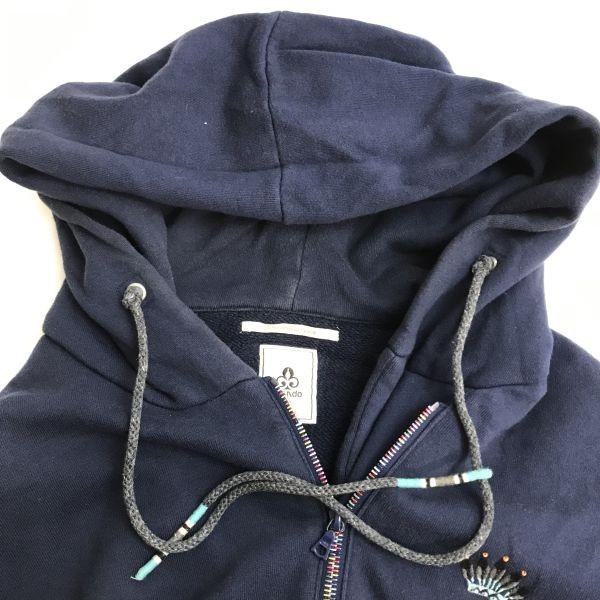 USED/Made In Japan Mando Zip-Up Sweat Hoodie 36 Men’s S Navy Blue Hoodie Jacket Jumper
