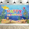 Under The Sea Ocean Animal Birthday Banner – Dolphin & Shark Decor, Perfect For Kids' Party & Baby Shower Background-Tapestry