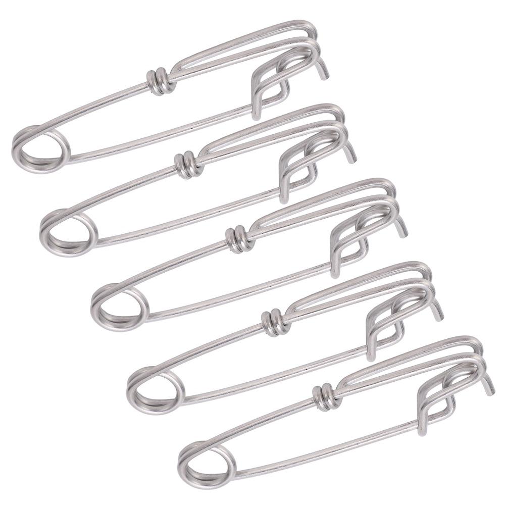 5PCS 5 Sizes Long Line Clips Easy On/Off Fishing Connectors Durable Closed Eye Pin  Tuna Fishing
