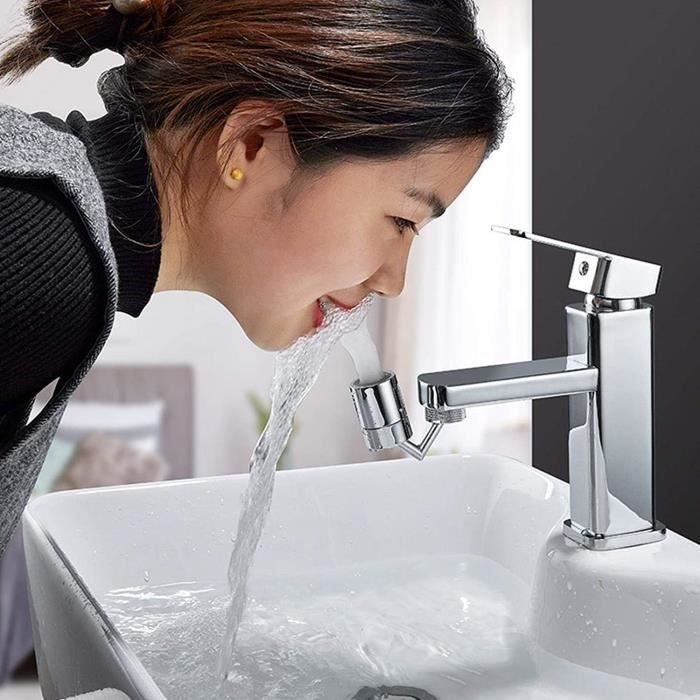 Lot de 2 Economiseur d’Eau Rotatif à 720 ° Filtre Robinet Universel Anti-éclaboussures Double Joint Net à 4 Couches