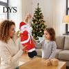 Fabric Santa Claus Decorations Climbing Decoration, Christmas Tree Hanging Ornament Gift for Kids Adults with Rope Holiday Party, Indoor Home