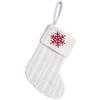 Cross-Border White Knitted Christmas Stocking with Letter Embroidery – Decorative Gift Bag Ornament.