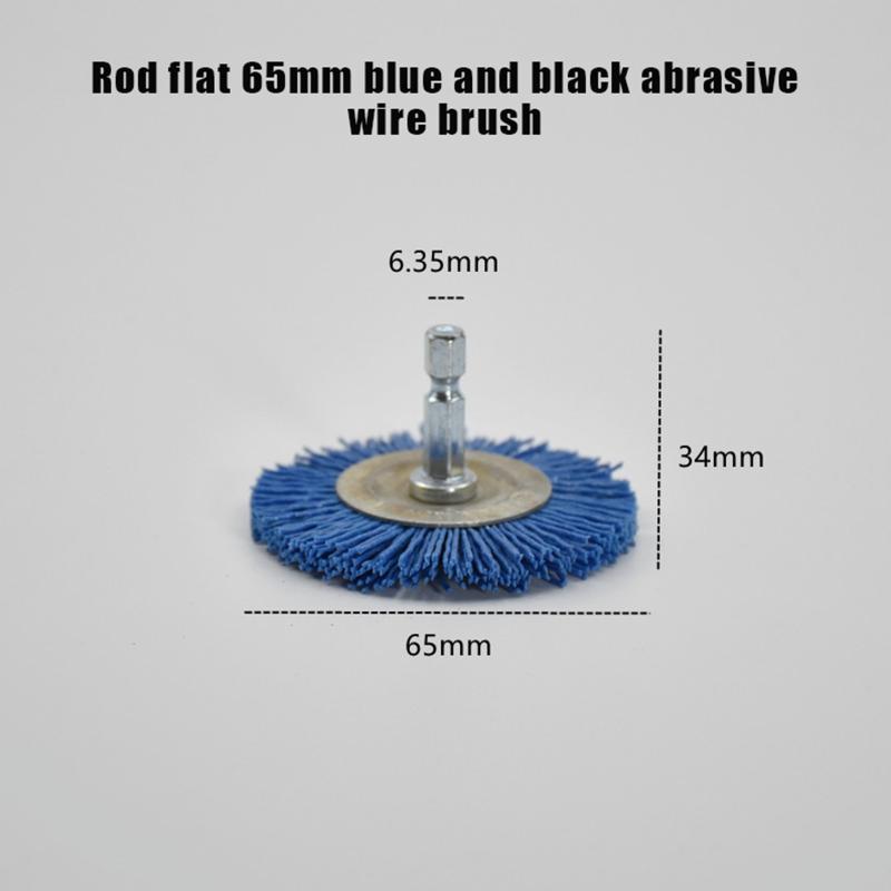 For Drill Rotary Tool Remove Rust/Corrosion/Paint Nylon Abrasive Brush Grit 80/120/180/240 Flat Abrasive Wheel Brush 1/4" Shank