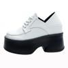 British style small leather shoes two wear women's spring 2025 new retro black and white lace-up loafers platform versatile tide