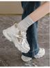 Spring and summer girls' double mesh thick soled dad shoes