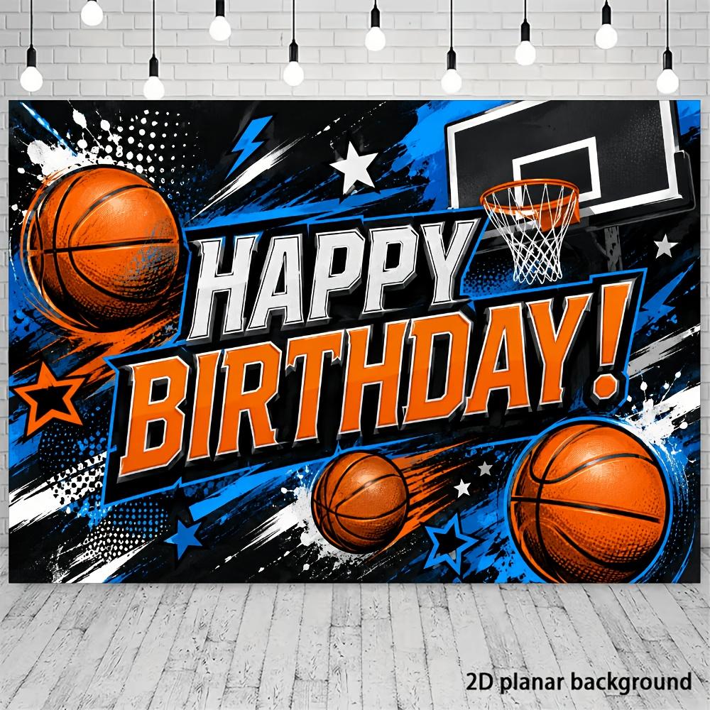 2D planar flag, 2D plane - 1 piece of 2D flag - Basketball theme birthday party banner backgroundXY