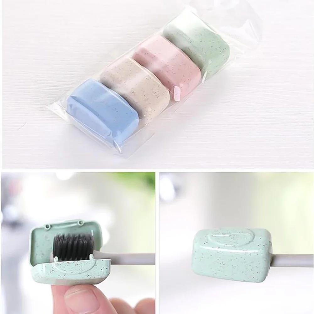 4Pcs/set Mini Toothbrush Head Cover Portable Tooth Brush Holder Cap For Outdoor Travel Household Bathroom Organizer Accessories