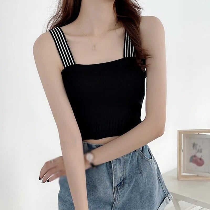 

Летний стиль, женский однотонный облегающий универсальный вязаный жилет с пупком, синие топы без рукавов, один размер на все случаи жизни