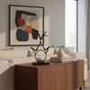 Iron Circle Figure Minimalist Abstract Person Sculpture Modern Nordic Metal