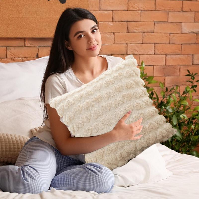 1PC Modern Solid Color Love Plush Throw Pillow Cover Wedding Valentine's Day Cushion Cover Home Bedroom Living Room Sofa Decor