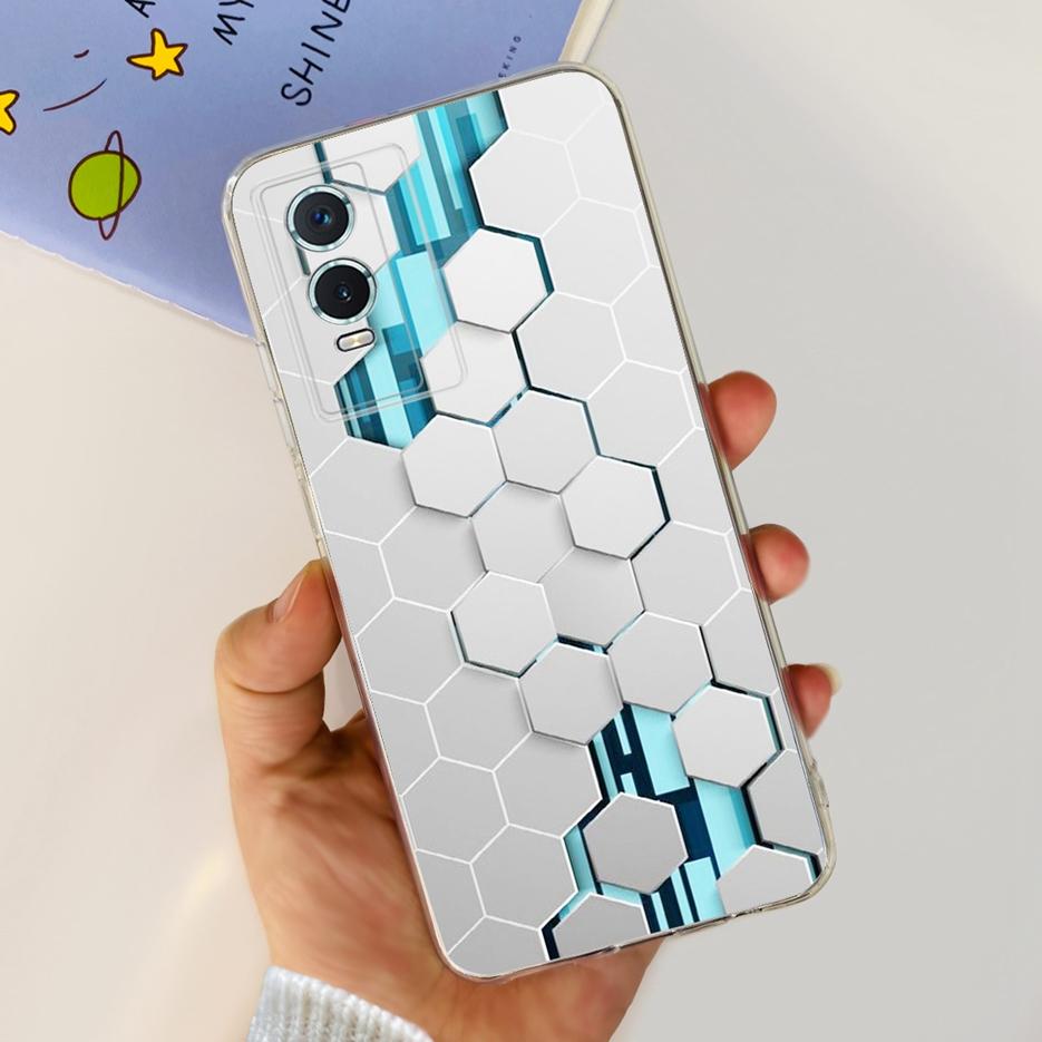 For Vivo Y76s Case Vivo Y76 5G Stylish Painted Cover Clear Silicone Phone Case For Vivo Y74s Y 76 s VivoY76 5G Soft Fundas Coque