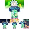 T-shirt alla moda in poliestere a maniche corte con stampa cartoon 3D per uomo e giovane, casual