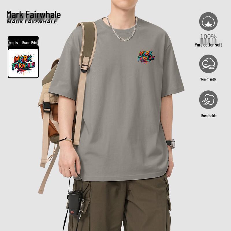 Mark Fairwhale Men's Casual Breathable Cotton Short-Sleeve T-Shirt