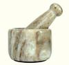 KLEO Stone Mortar & Pestle (Extra Small) Ginger and Medicinal Tablet Grinder Masher - (3-inch) (Brown)
