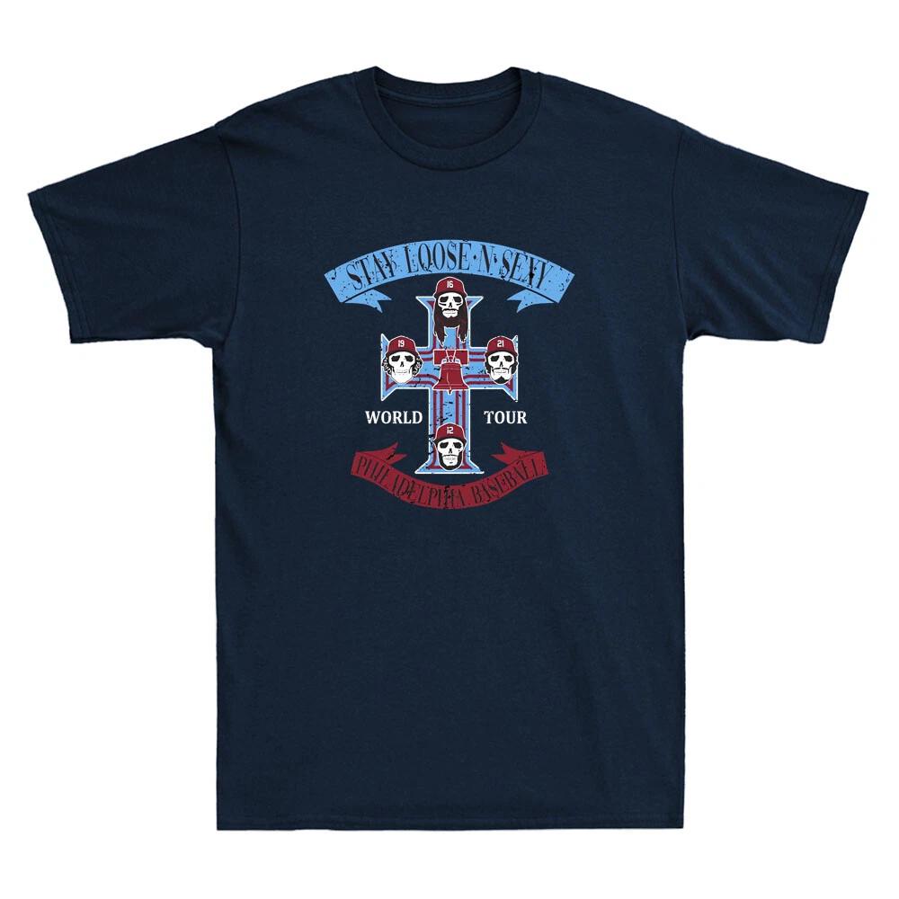 Stay Loose N Sexy World Tour Funny Baseball Rock Parody Vintage Men s T-Shirt L