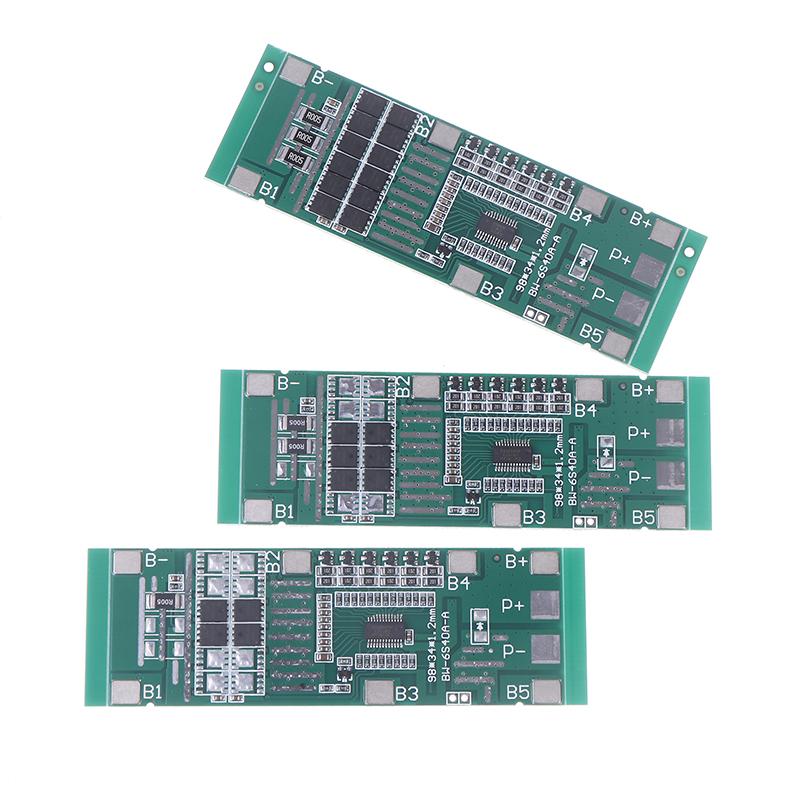 6S 10A 20A 40A 24V 18650 Li-Ion Lithium Battery Protect Board Solar Lighting Bms Pcb With Balanced Power Tool For Ebike Scooter