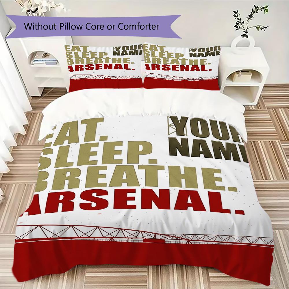 Custom Name Arsenal ARSENAL Bedding,Quilt Set Quilt Cover Pillowcase Home Birthday Gift(1 * Duvet Cover + 2 * Pillowcase, Without Core)_xia