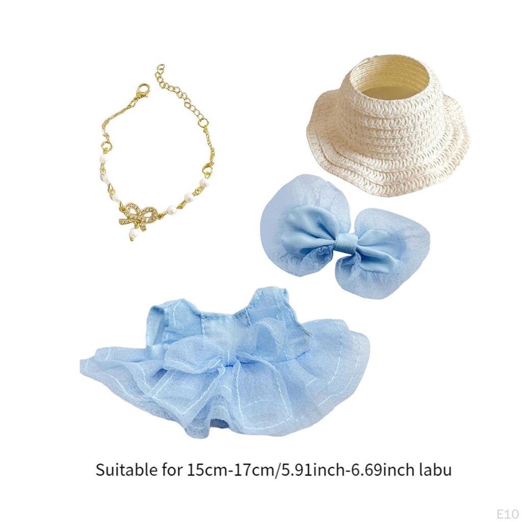 Girl Doll Clothes Bow Headdress Decor Tulle Dress Set for Dolls Age 57 810 Style A