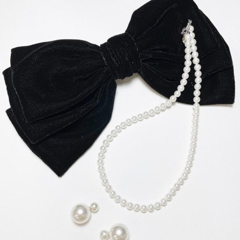 LOVE ME MONSTER Samtband Haarspange